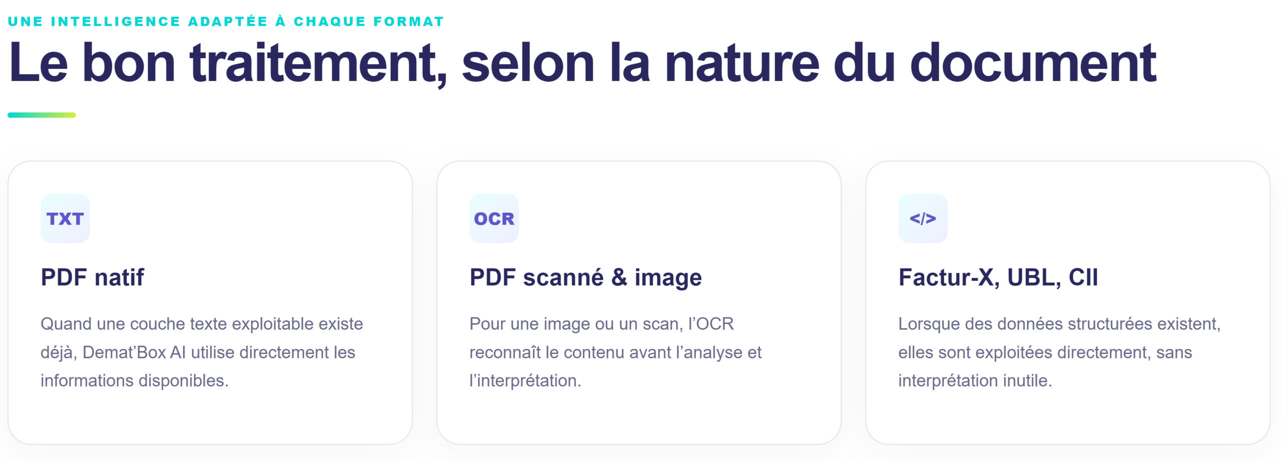 Le bon traitement, selon la nature du document
