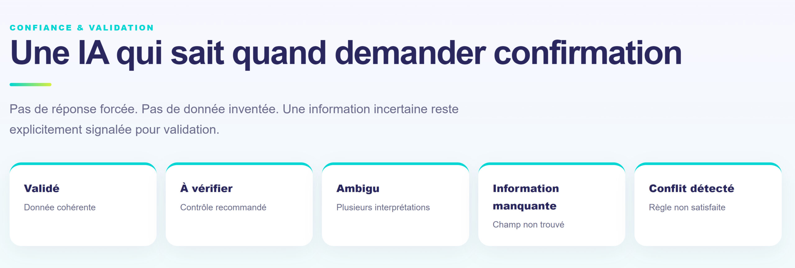 Confiance & validation Une IA qui sait quand demander confirmation